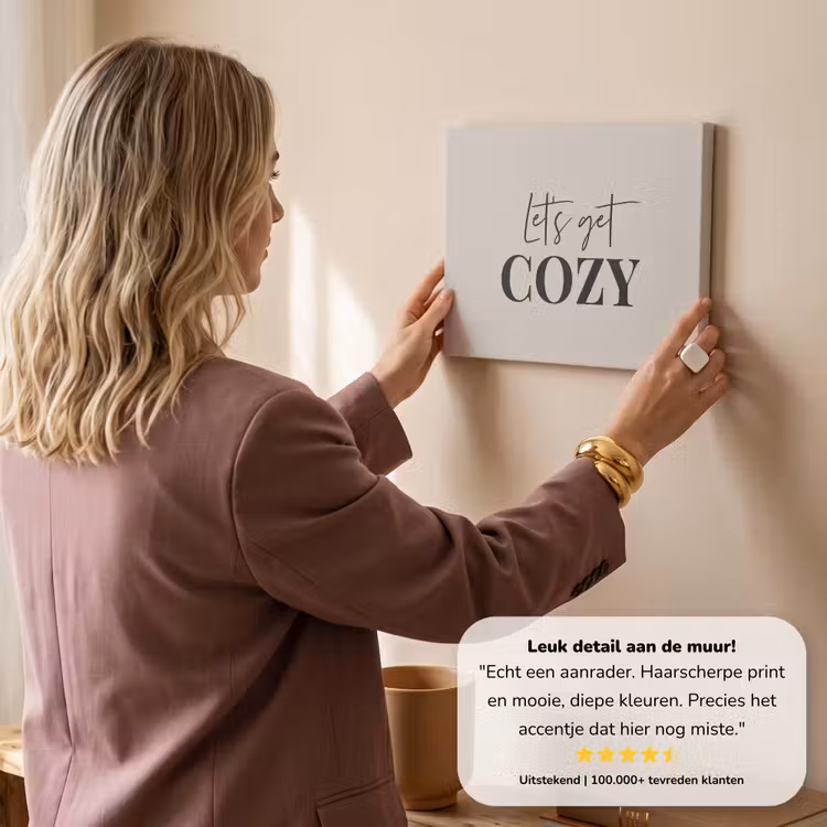 Canvas schilderij - Beige - Winter - Quote - Cozy — 3