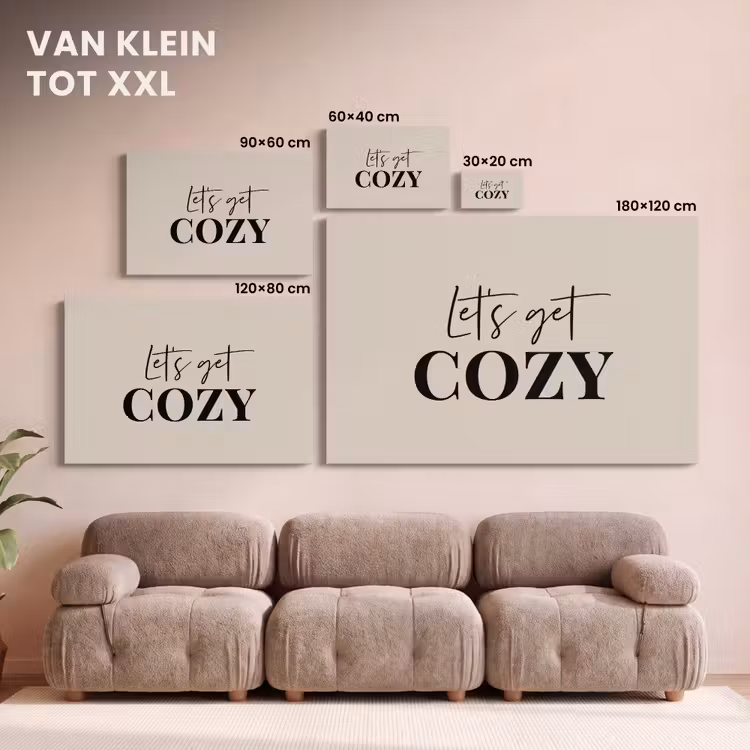 Canvas schilderij - Beige - Winter - Quote - Cozy — 8