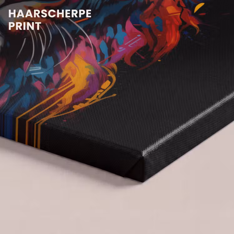 Canvas schilderij - Graffiti - Leeuw - Bril - Zwart — 5