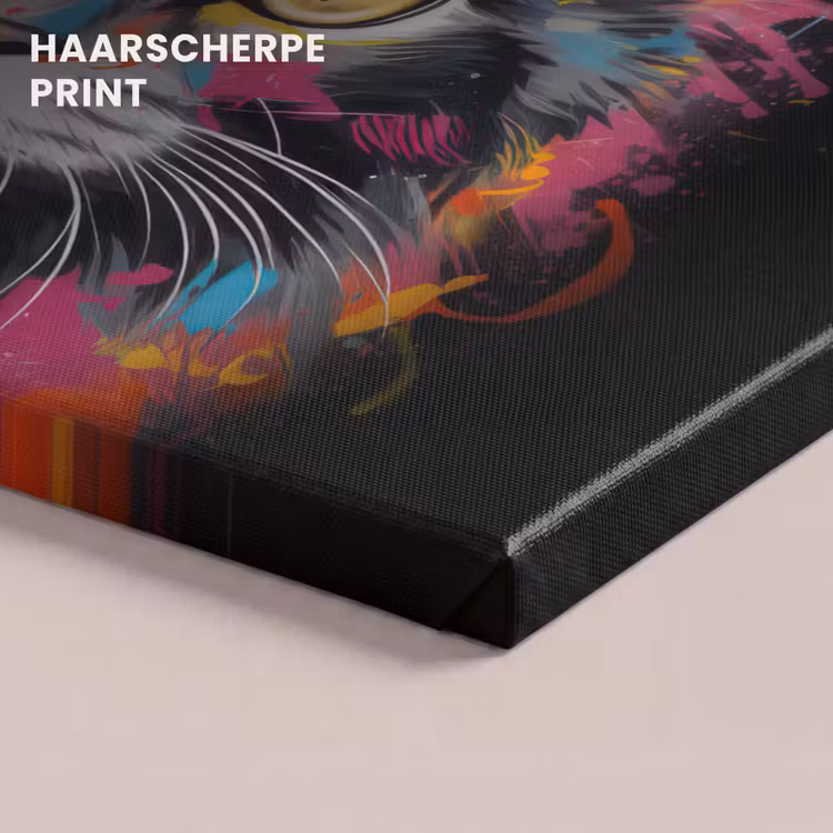 Canvas schilderij - Kat - Graffiti - Dieren - Kleuren - Grijs — 5