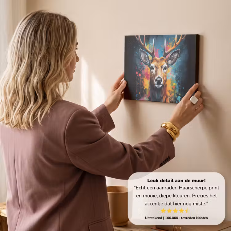 Canvas schilderij - Hert - Graffiti - Dieren - Kleuren — 3