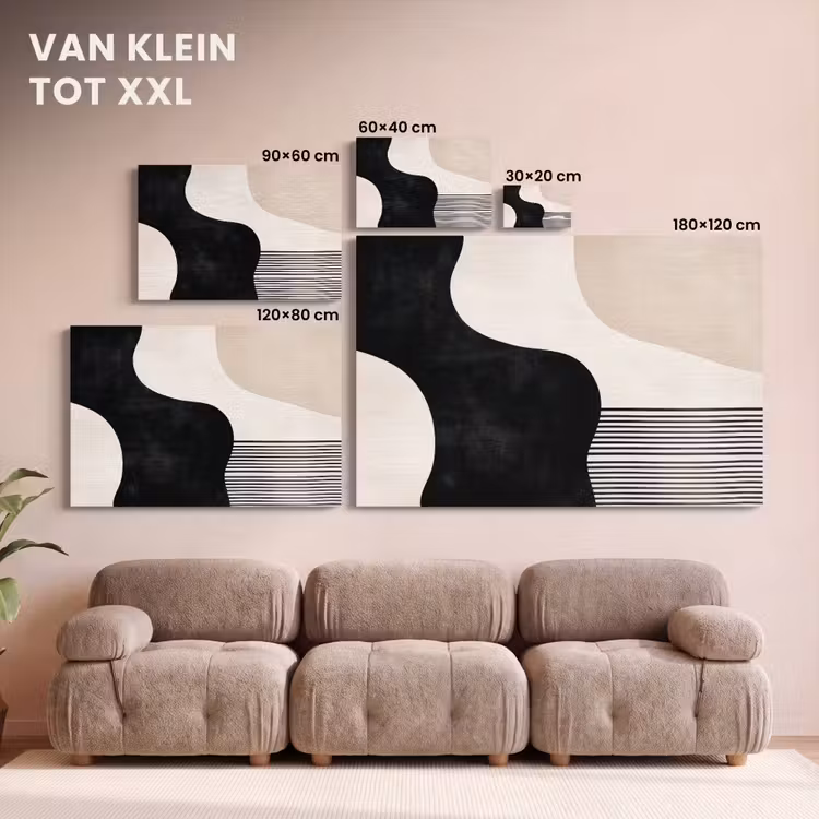 Canvas schilderij - Abstract - Japandi - Beige - Modern — 8