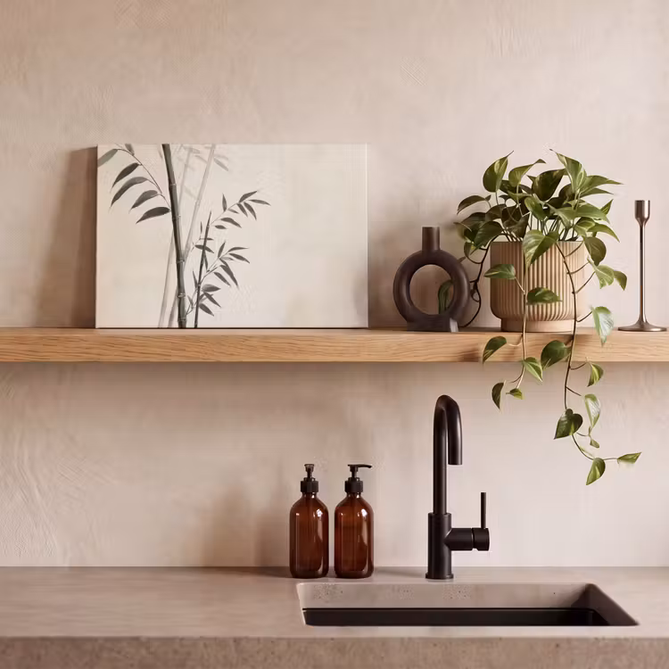 Canvas schilderij - Japandi - Bamboe - Beige — 4