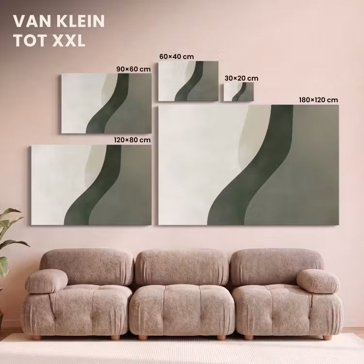Canvas schilderij - Japandi - Groen - Abstract - Modern — 8