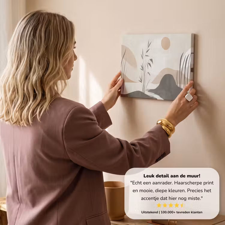 Canvas schilderij - Japandi - Landschap - Beige — 3
