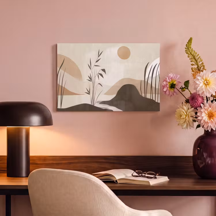 Canvas schilderij - Japandi - Landschap - Beige — 6
