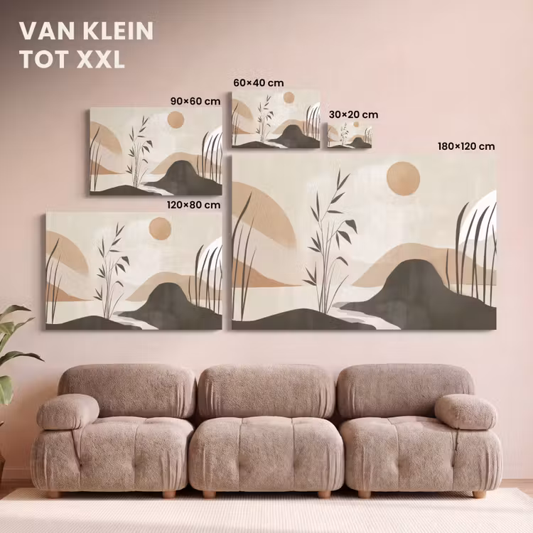 Canvas schilderij - Japandi - Landschap - Beige — 8