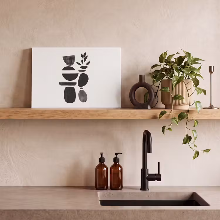 Canvas schilderij - Japandi - Zwart - Abstract — 4