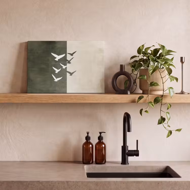 Canvas schilderij - Japandi - Vogel - Groen — 4