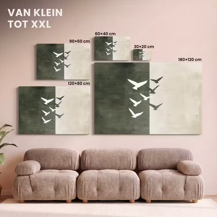 Canvas schilderij - Japandi - Vogel - Groen — 8