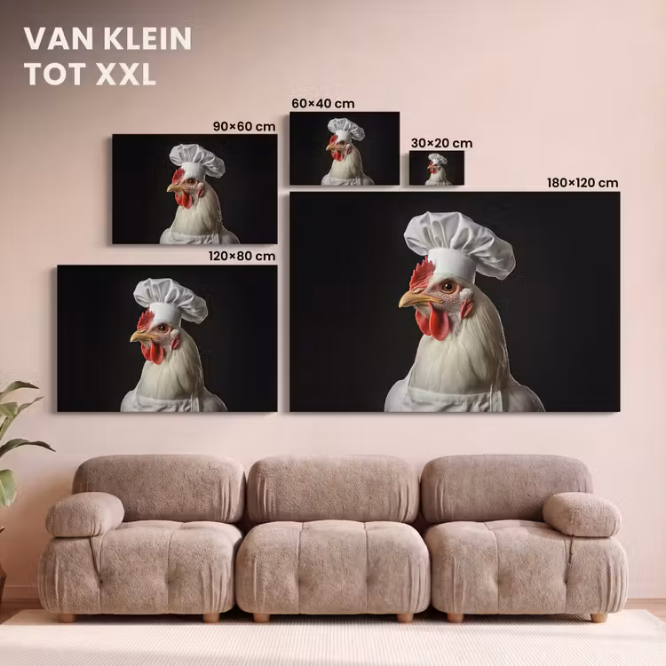 Canvas schilderij - Kok - Rood - Kip — 8