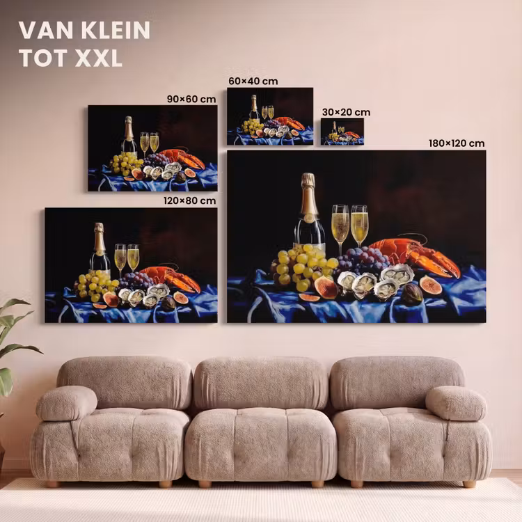 Canvas schilderij - Champagne - Luxe - Oesters — 8