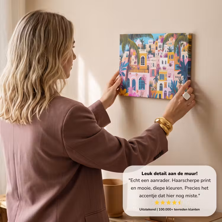 Canvas schilderij - Kleurrijk - Roze - Oranje - Geel - Bloemen — 3