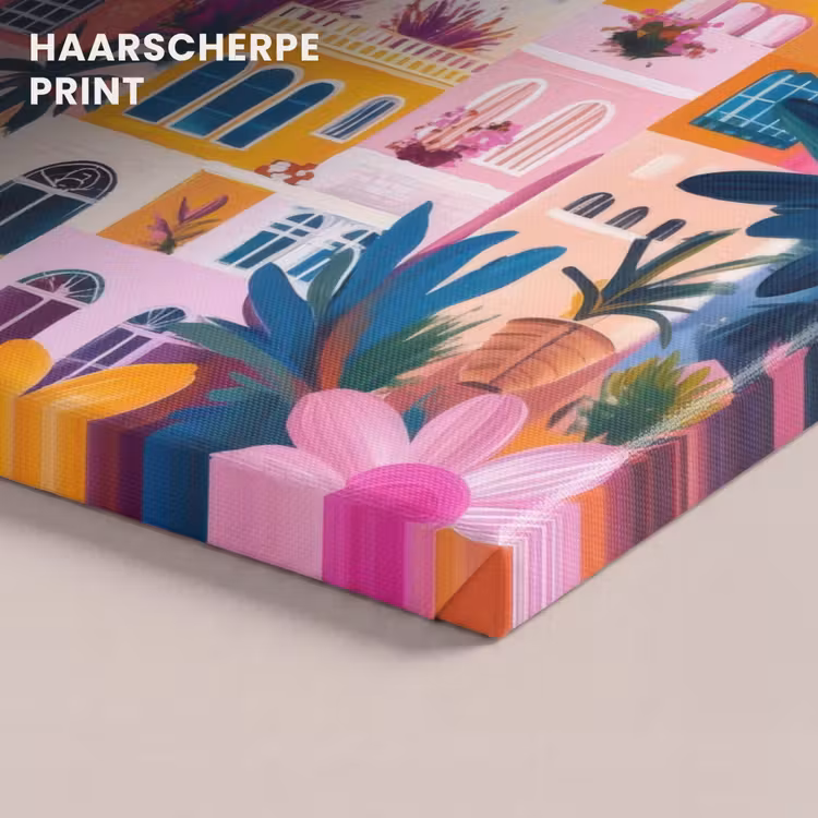 Canvas schilderij - Kleurrijk - Roze - Oranje - Geel - Bloemen — 5