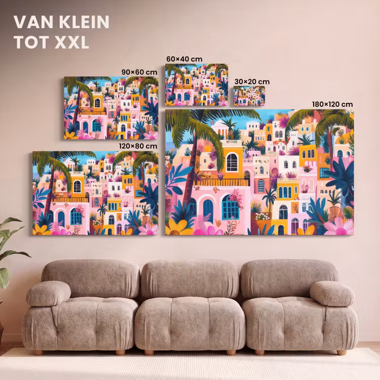 Canvas schilderij - Kleurrijk - Roze - Oranje - Geel - Bloemen — 8