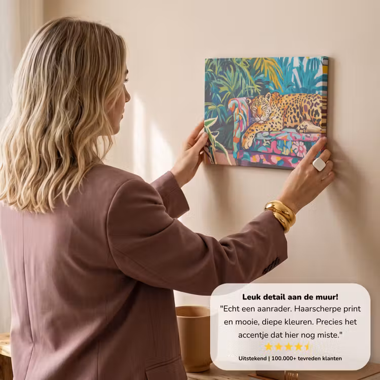 Canvas schilderij - Luipaard - Kleurrijk - Tropisch — 3