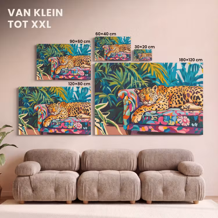 Canvas schilderij - Luipaard - Kleurrijk - Tropisch — 8