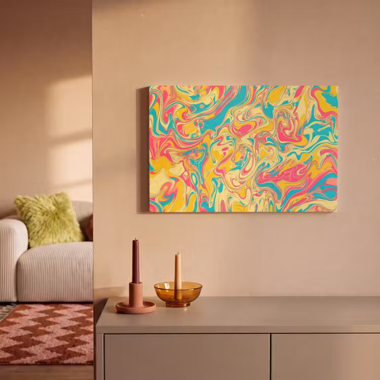 Canvas schilderij - Abstracte Vloeibare Verfstromen — 2