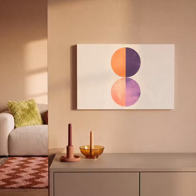 Canvas schilderij - Abstracte Cirkels Minimalistisch — 2