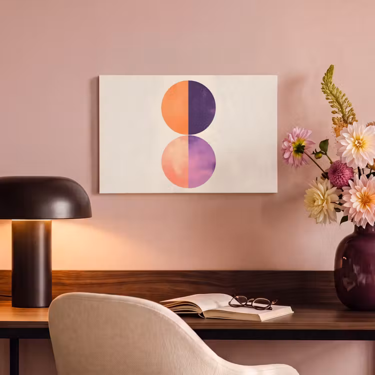 Canvas schilderij - Abstracte Cirkels Minimalistisch — 6