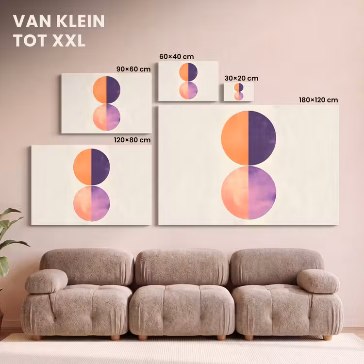 Canvas schilderij - Abstracte Cirkels Minimalistisch — 8