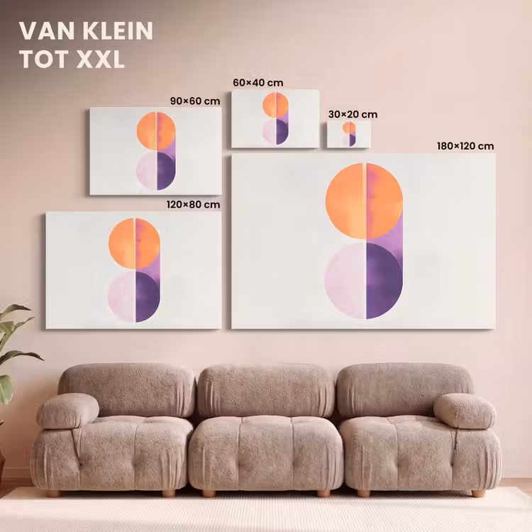 Canvas schilderij - Geometrische Halve Cirkels — 8