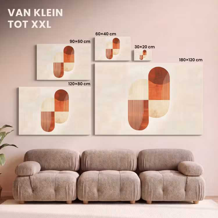 Canvas schilderij - Abstracte Vormen Terracotta — 8