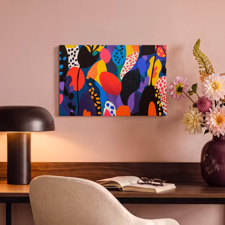 Canvas schilderij - Bloemen - Bladeren - Abstract - Rood — 6