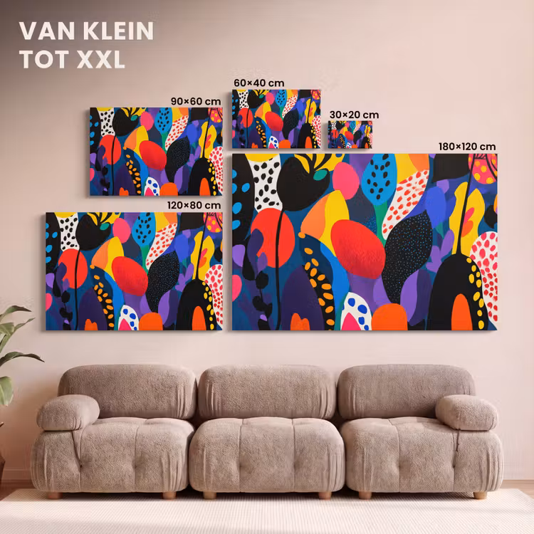 Canvas schilderij - Bloemen - Bladeren - Abstract - Rood — 8