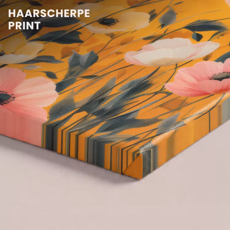 Canvas schilderij - Bloemen - Veld - Geel — 5