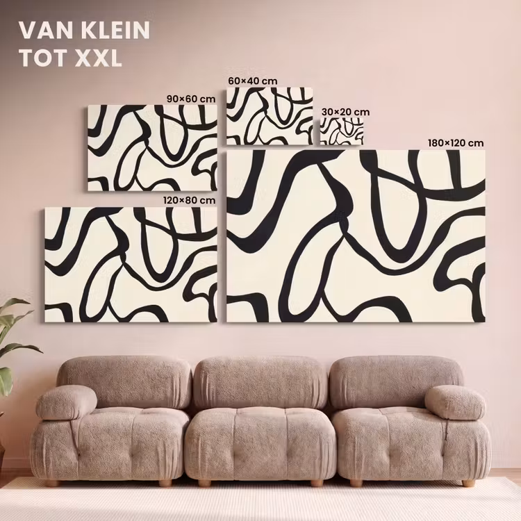 Canvas schilderij - Abstract - Lijnen - Modern - Beige — 8