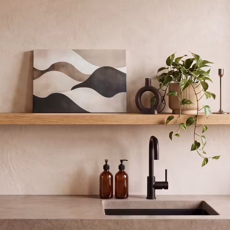 Canvas schilderij - Golven - Abstract - Beige — 4