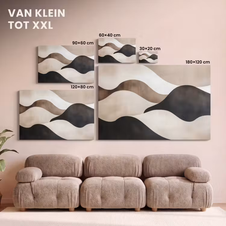 Canvas schilderij - Golven - Abstract - Beige — 8