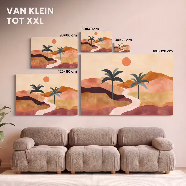 Canvas schilderij - Heuvels - Palmbomen - Abstract — 8