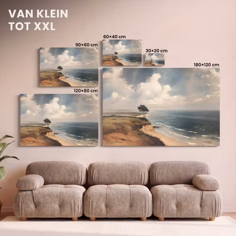 Canvas schilderij - Klif - Zee - Boom — 8