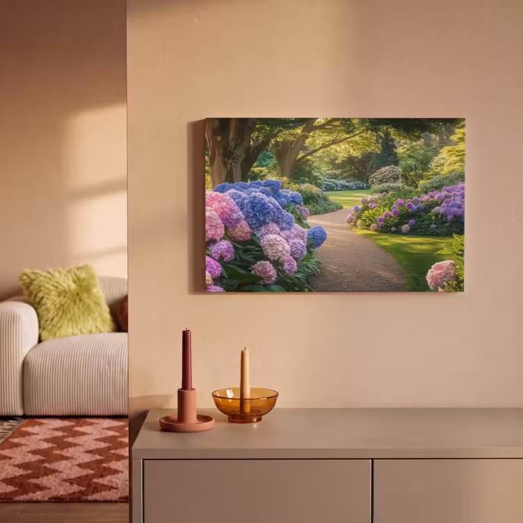 Canvas schilderij - Hortensia- Park - Pad — 2