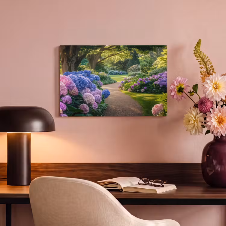 Canvas schilderij - Hortensia- Park - Pad — 6