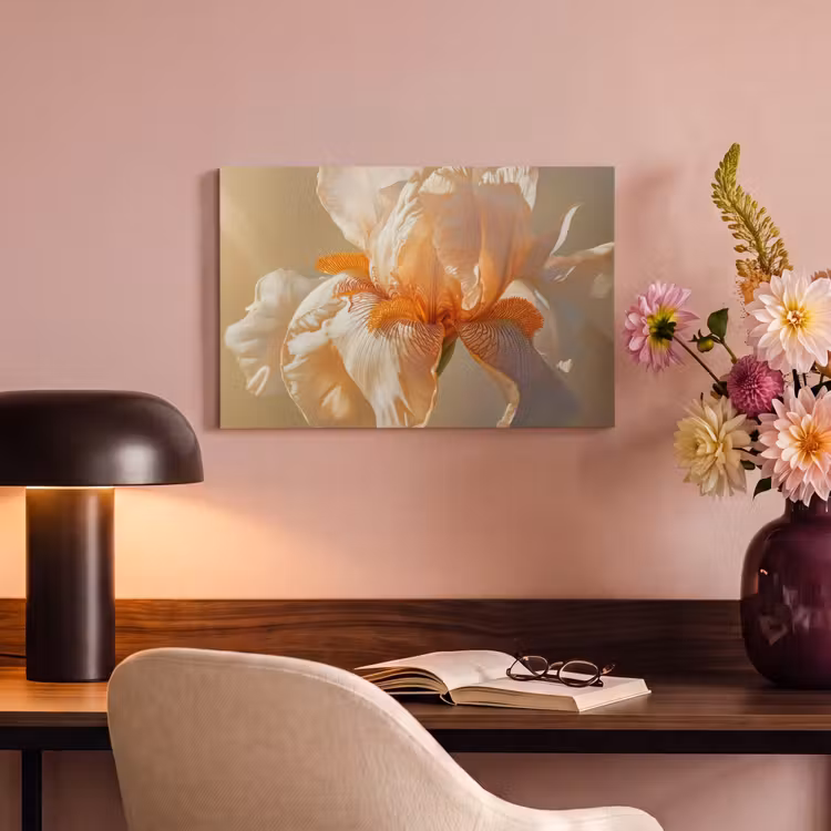 Canvas schilderij - Iris Close-up Beige — 6