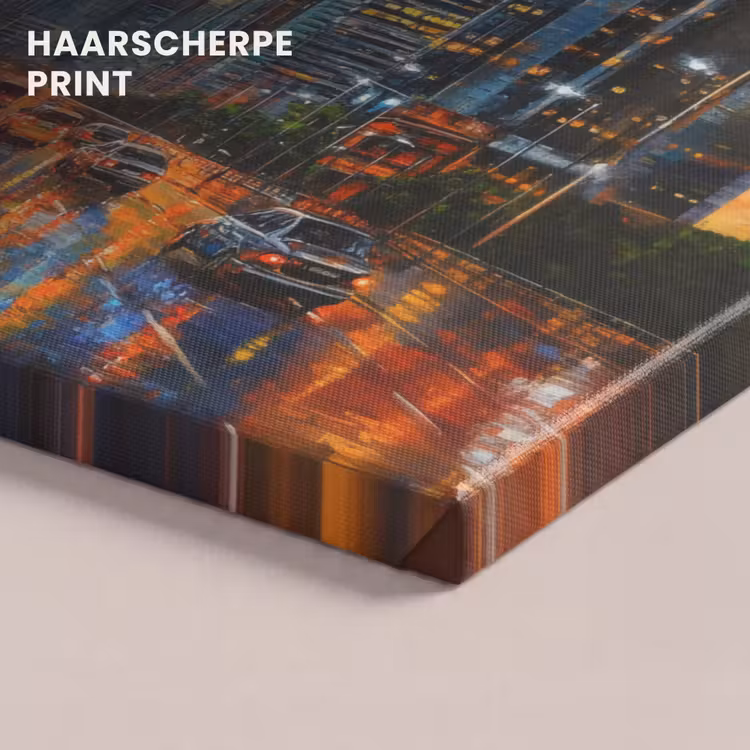 Canvas schilderij - Auto - Skyline - Zon - Blauw — 5