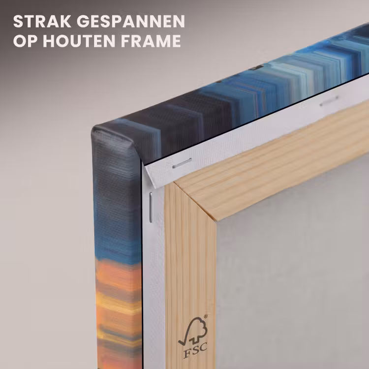 Canvas schilderij - Auto - Skyline - Zon - Blauw — 7
