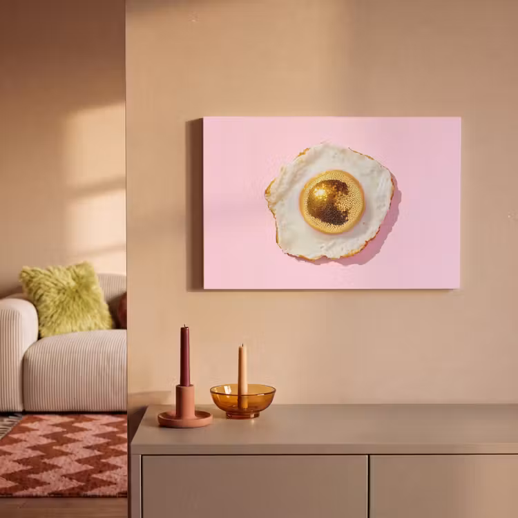 Canvas schilderij - Ei - Disco - Ontbijt - Glitter — 2
