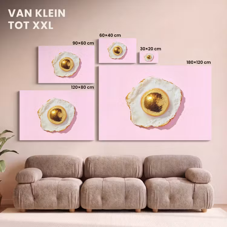 Canvas schilderij - Ei - Disco - Ontbijt - Glitter — 8