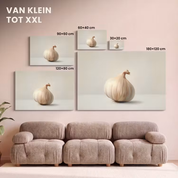 Canvas schilderij - Knoflook - Natuurlijk - Beige — 8