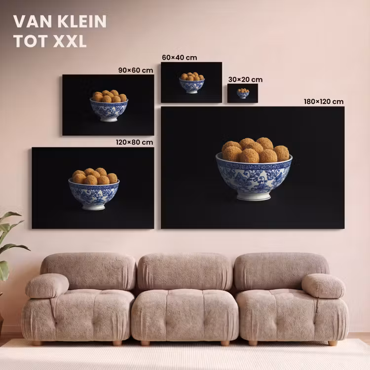 Canvas schilderij - Delfts blauw - Bitterballen - Holland - Schaal — 8