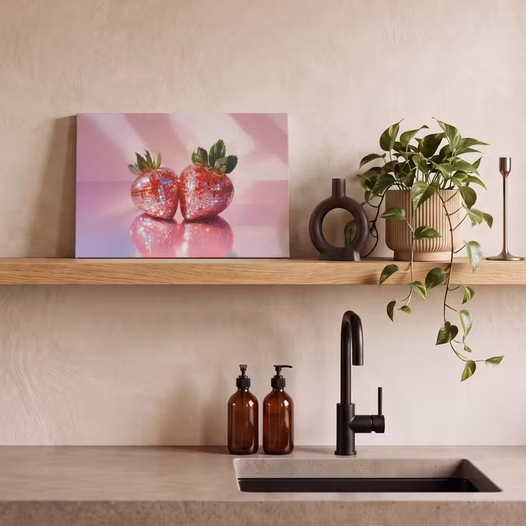 Canvas schilderij - Disco - Fruit - Glitter - Strawberry — 4