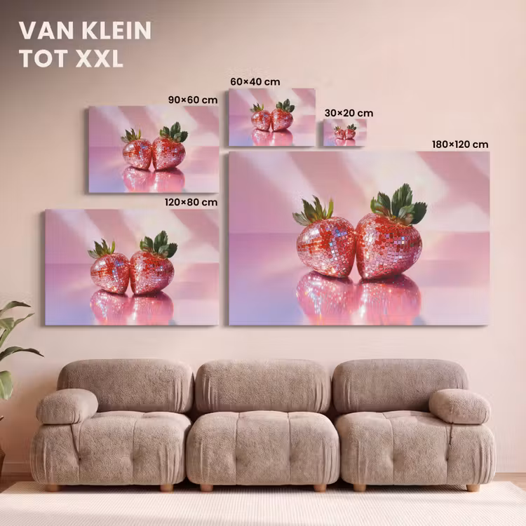 Canvas schilderij - Disco - Fruit - Glitter - Strawberry — 8