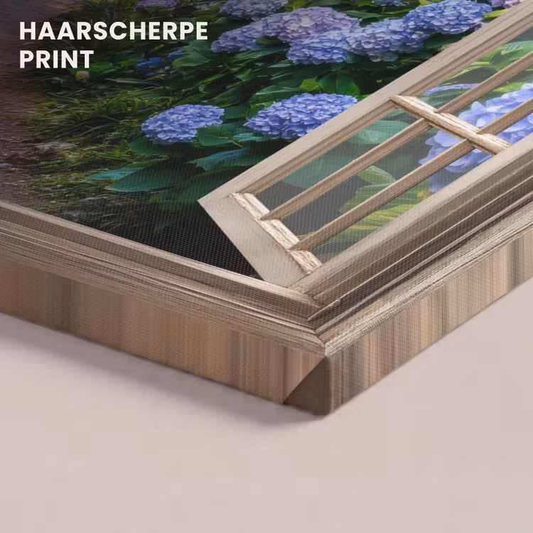 Canvas schilderij - Doorkijk - Hortensia - Pad - Natuur — 5