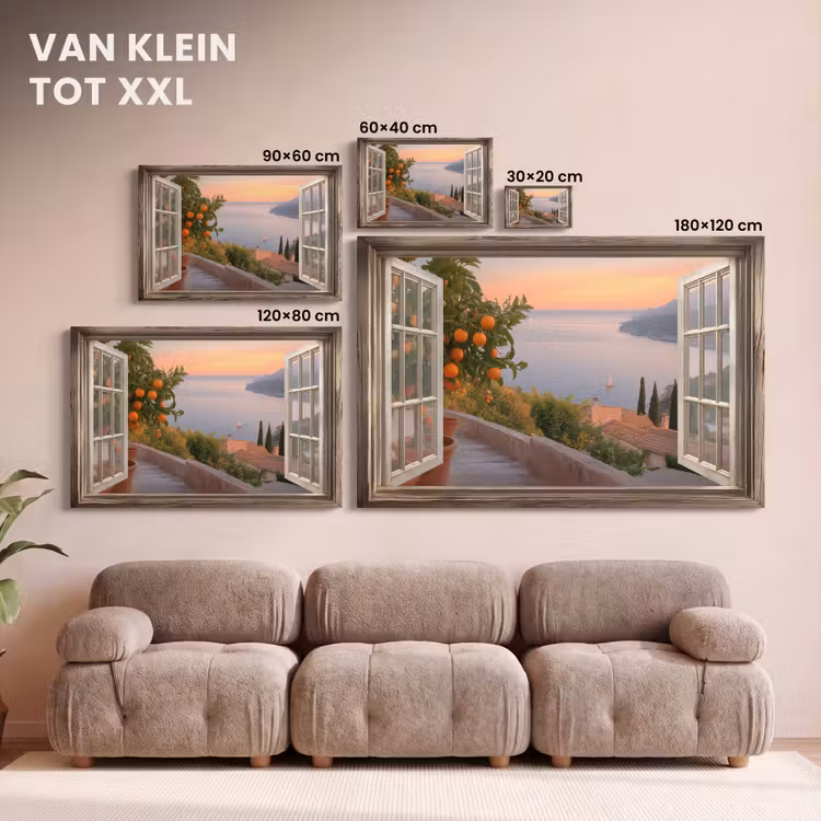 Canvas schilderij - Doorkijk - Uitzicht - Meer - Landschap — 8
