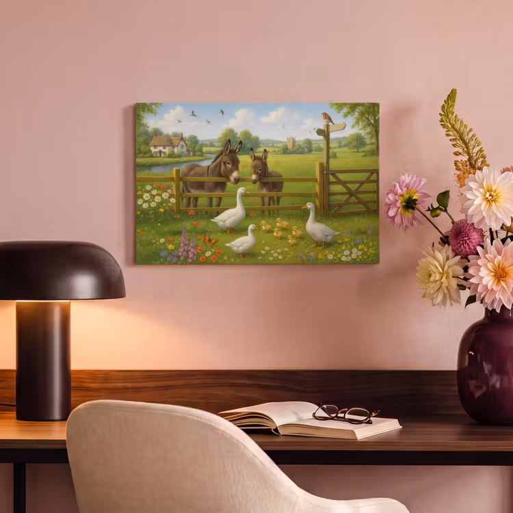 Canvas schilderij - Ezels - Ganzen - Kleurrijk — 6