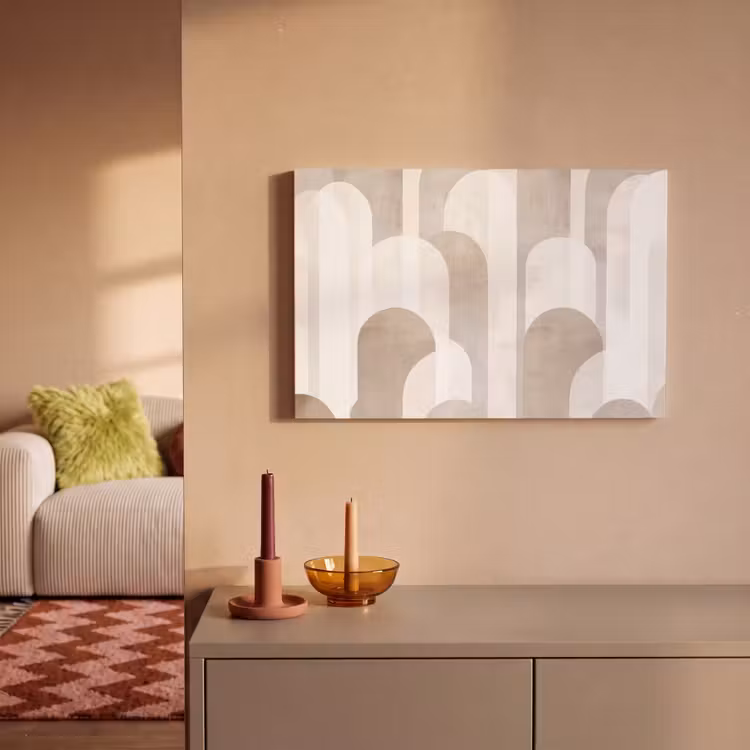 Canvas schilderij - Abstracte bogen - Modern - Beige — 2